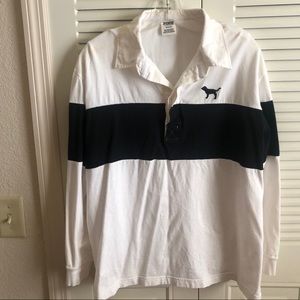 Pink long sleeve rugby polo